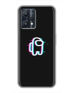 Чехол для Realme 9 Pro Plus с картинкой «Among Us неон»