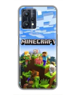 Чехол для Realme 9 Pro Plus с картинкой «Minecraft классический мир»