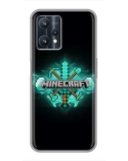 Чехол для Realme 9 Pro Plus с картинкой «Minecraft Diamond лого»