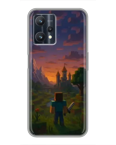 Чехол для Realme 9 Pro Plus с картинкой «Стив у башни»