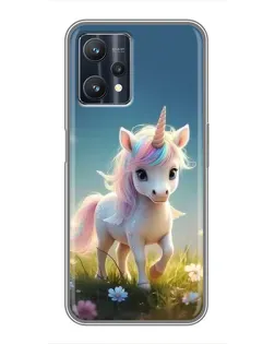 Чехол для Realme 9 Pro Plus с картинкой «Единорог на поляне» Чехол для Realme 9 Pro Plus с картинкой «Единорог на поляне»