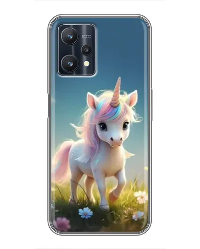 Чехол для Realme 9 Pro Plus с картинкой «Единорог на поляне»