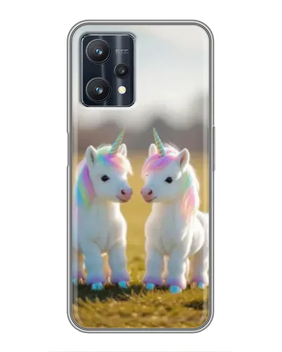 Чехол для Realme 9 Pro Plus с картинкой «Пара единорогов»