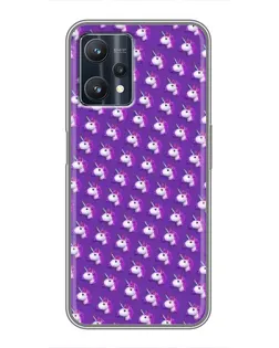 Чехол для Realme 9 Pro Plus с картинкой «Единороги на фиолетовом»