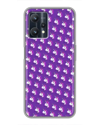 Чехол для Realme 9 Pro Plus с картинкой «Единороги на фиолетовом»