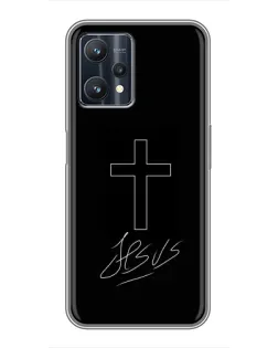 Чехол для Realme 9 Pro Plus с картинкой «Графический крест Jesus» Чехол для Realme 9 Pro Plus с картинкой «Графический крест Jesus»