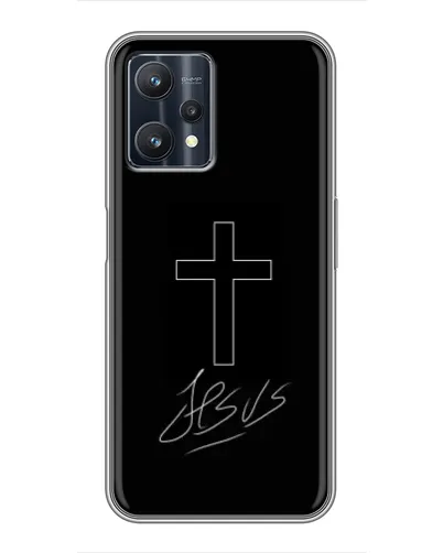 Чехол для Realme 9 Pro Plus с картинкой «Графический крест Jesus» Чехол для Realme 9 Pro Plus с картинкой «Графический крест Jesus»