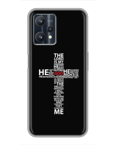 Чехол для Realme 9 Pro Plus с картинкой «Текстовый крест» Чехол для Realme 9 Pro Plus с картинкой «Текстовый крест»