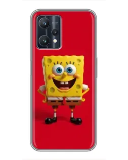 Чехол для Realme 9 Pro Plus с картинкой «Спанч Боб на красном»