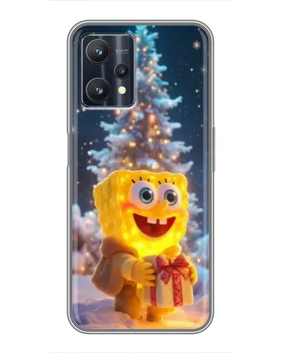 Чехол для Realme 9 Pro Plus с картинкой «Рождественский Спанч Боб»