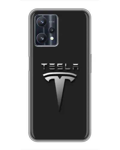 Чехол для Realme 9 Pro Plus с картинкой «Стальной логотип Tesla» Чехол для Realme 9 Pro Plus с картинкой «Стальной логотип Tesla»