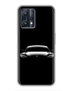 Чехол для Realme 9 Pro Plus с картинкой «Фары Tesla Night»