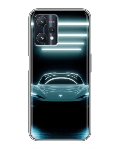 Чехол для Realme 9 Pro Plus с картинкой «Tesla в неоне» Чехол для Realme 9 Pro Plus с картинкой «Tesla в неоне»