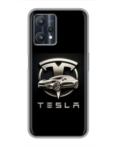 Чехол для Realme 9 Pro Plus с картинкой «Tesla — серебристое авто» Чехол для Realme 9 Pro Plus с картинкой «Tesla — серебристое авто»