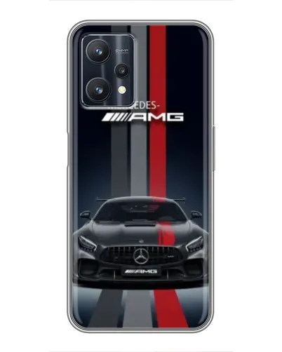 Чехол для Realme 9 Pro Plus с картинкой «Mercedes — белый карбон»