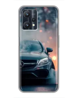 Чехол для Realme 9 Pro Plus с картинкой «Mercedes — ночной город» Чехол для Realme 9 Pro Plus с картинкой «Mercedes — ночной город»