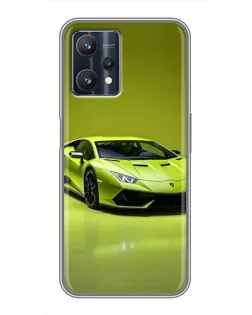 Чехол для Realme 9 Pro Plus с картинкой «Салатовый Lamborghini Huracan»