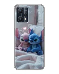 Чехол для Realme 9 Pro Plus с картинкой «Плюшевые Стич Ангел»