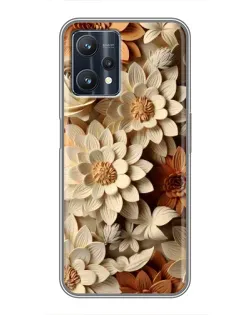 Чехол для Realme 9 Pro Plus с картинкой «Бежевый флористический декор»