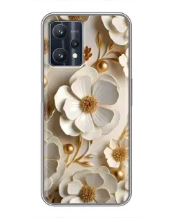 Чехол для Realme 9 Pro Plus с картинкой «Белие бумажние  цвети»