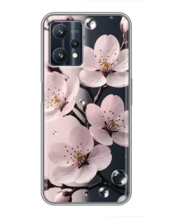 Чехол для Realme 9 Pro Plus с картинкой «Нежная сакура и капли»