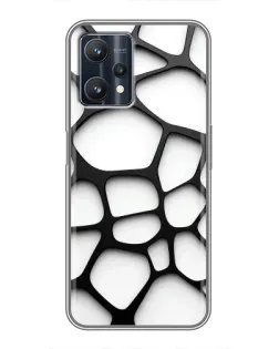 Чехол для Realme 9 Pro Plus с картинкой «Белая объемная сетка» Чехол для Realme 9 Pro Plus с картинкой «Белая объемная сетка»