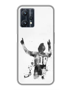 Чехол для Realme 9 Pro Plus с картинкой «Черно-белый силуэт Месси» Чехол для Realme 9 Pro Plus с картинкой «Черно-белый силуэт Месси»