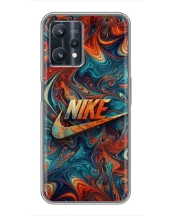 Чехол для Realme 9 Pro с картинкой «Nike в абстракции»