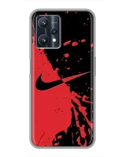 Чохол для Realme 9 Pro з картинкою «Червоні бризки Nike»