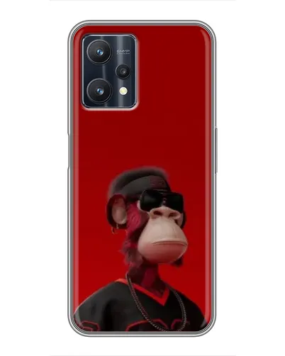 Чехол для Realme 9 Pro с картинкой «Bored Ape в красном»