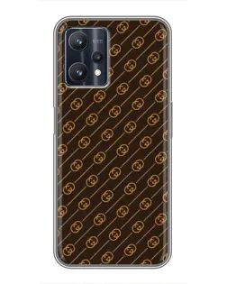 Чехол для Realme 9 Pro с картинкой «Gucci — золотые диагонали»