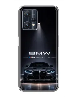 Чехол для Realme 9 Pro с картинкой «BMW сквозь ночной город»