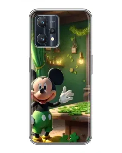 Чехол для Realme 9 Pro с картинкой «Микки в мастерской»