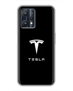 Чехол для Realme 9 Pro с картинкой «Tesla White Logo»