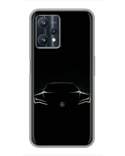 Чехол для Realme 9 Pro с картинкой «Mercedes — силуэт авто» Чехол для Realme 9 Pro с картинкой «Mercedes — силуэт авто»