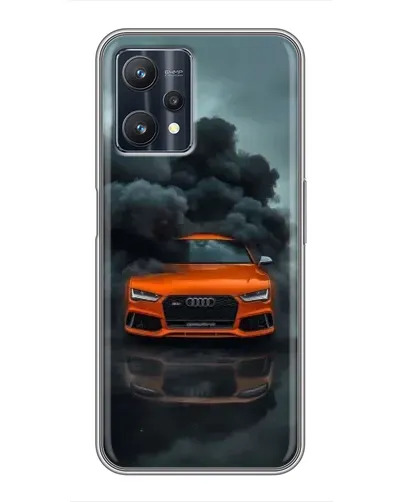 Чехол для Realme 9 Pro с картинкой «Audi в облаках дыма»