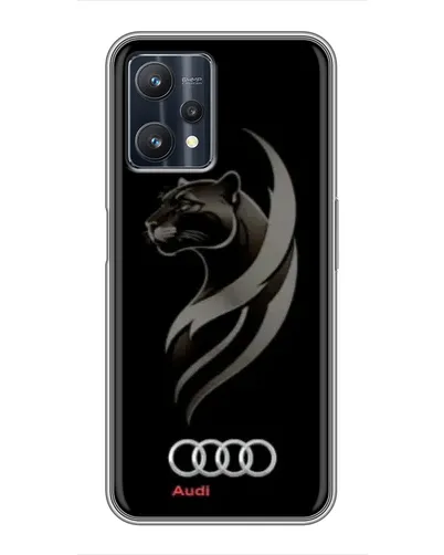 Чехол для Realme 9 Pro с картинкой «Графика — пантера и Audi»