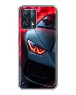 Чохол для Realme 9 Pro з картинкою «Lamborghini червоне сяйво»