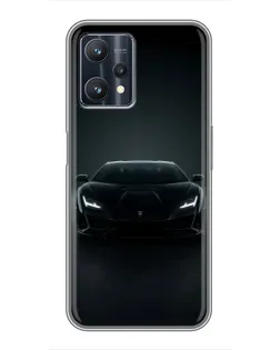 Чохол для Realme 9 Pro з картинкою «Чорний Lamborghini Aventador»