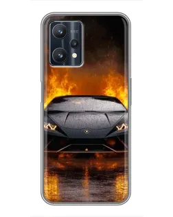Чохол для Realme 9 Pro з картинкою «Lamborghini у вогні»