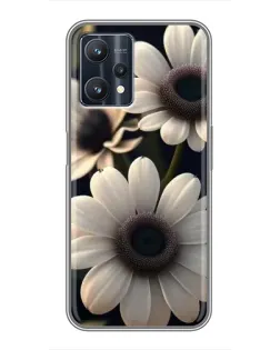 Чехол для Realme 9 Pro с картинкой «Белые маргаритки макро»