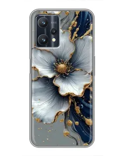 Чехол для Realme 9 Pro с картинкой «Белый цветок и золотой флюид» Чехол для Realme 9 Pro с картинкой «Белый цветок и золотой флюид»