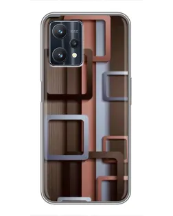 Чохол для Realme 9 Pro з картинкою «Коричневі об'ємні квадрати» Чохол для Realme 9 Pro з картинкою «Коричневі об'ємні квадрати»