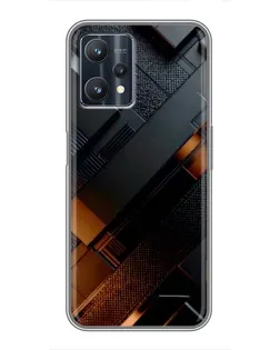 Чохол для Realme 9 Pro з картинкою «Чорні геометричні блоки»