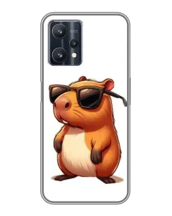 Чехол для Realme 9 Pro с картинкой «Капибара в очках»