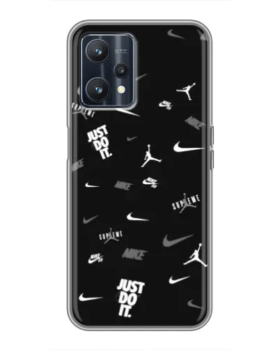 Чохол для Realme 9 з картинкою «Nike Black Pattern»