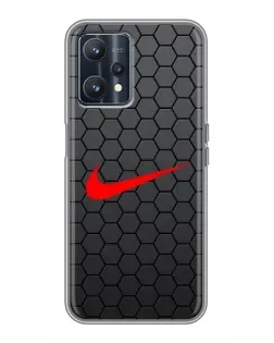 Чохол для Realme 9 з картинкою «Nike — карбонова сітка»