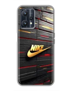 Чохол для Realme 9 з картинкою «Золотий Nike на металі»
