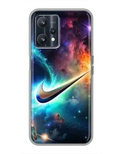 Чохол для Realme 9 з картинкою «Космічний Nike Swoosh»