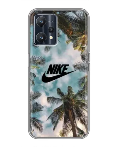 Чехол для Realme 9 с картинкой «Тропический принт Nike» Чехол для Realme 9 с картинкой «Тропический принт Nike»